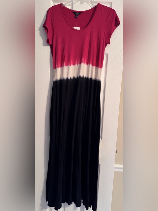 Ralph Lauren Dresses & Skirts - Ralph Lauren, Size L. Tie-Dye Colorblock Maxi Dress - Pink, White & Black